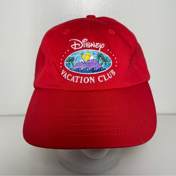 Disney Vacation Club Member Hat Embroidered Retired Logo Red Hat Adjustable Cap - Picture 3 of 8
